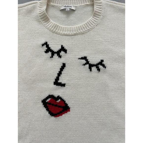 Madewell Making Faces Intarsia Knit Sweater Merino Wool Small - Picture 9 of 9